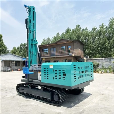 Crawler{0}}mounted Photovoltaic Drilling Rig; Hnub Ci PV Helical Pile Tsav Tsheb Nrog Hydraulic DTH (Kau-Lub-Qhov) Drilling Capability; Photovoltaic Pile Tsav Tsheb.